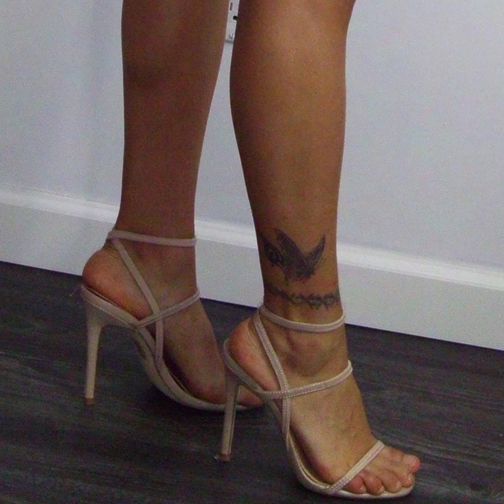 Steve Madden Nude square toe sandal heel